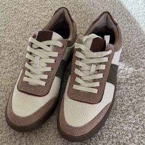 Crown Vintage Men's Brown and Cream Sneakers